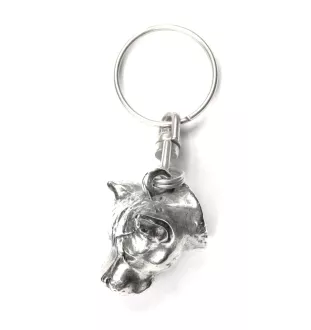 American Staffordshire Terrier, Amstaff - Silver-plated pendant with a dog in a decorative box, handbag decoration, backpack pendant by Art-Dog brand