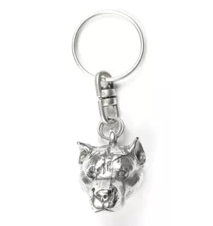 American Staffordshire Terrier, Amstaff - Silver-plated pendant with a dog in a decorative box, handbag decoration, backpack pendant by Art-Dog brand