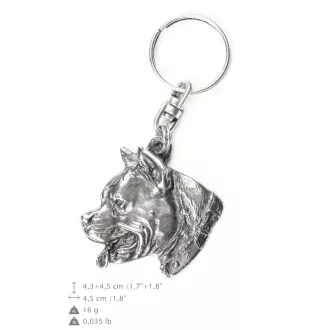 American Staffordshire Terrier, Amstaff, Am staff, Staff I - Pendentif argenté avec un chien dans une boîte décorative, décoration de sac à main, pendentif de sac à dos par la marque Art-Dog
