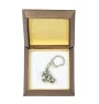 American Staffordshire Terrier, Amstaff - Silver-plated key ring with a dog in a gift box, handbag decoration, backpack pendant by Art-Dog brand