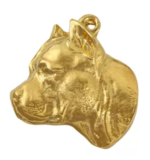 American Staffordshire Terrier, Amstaff II - Hundehalsband in Geschenkbox, vergoldeter Anhänger für Hundefans, auffälliger Schmuck von Art-Dog