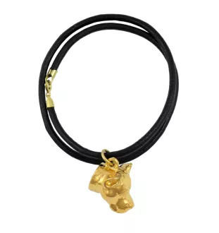 American Staffordshire Terrier, Amstaff - Hundehalsband, vergoldeter Anhänger für Hundefans, einzigartiger Schmuck der Marke Art-Dog