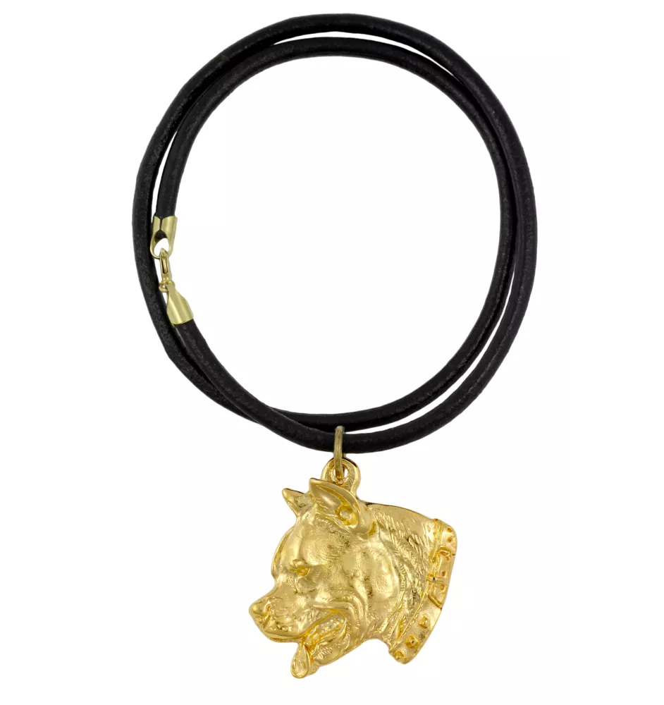 American Staffordshire Terrier, Amstaff I - Hundehalsband, vergoldeter Anhänger für Hundefans, einzigartiger Schmuck der Marke Art-Dog