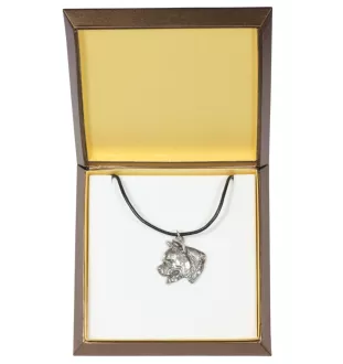 American Staffordshire Terrier, Amstaff, Am staff, Staff I - Collier de chien dans une boîte cadeau, médaillon argenté pour fan de chien, pendentif remarquable de la marque Art-Dog