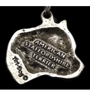 American Staffordshire Terrier, Amstaff, Am staff, Staff II - Collier de chien dans une boîte cadeau, médaillon argenté pour fan de chien, pendentif remarquable de la marque Art-Dog