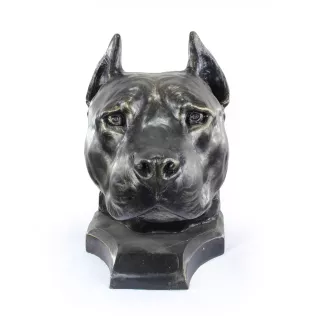 American Staffordshire Terrier, Amstaff - urn for dog ashes, dog bust, large dog head for garden by Art-Dog