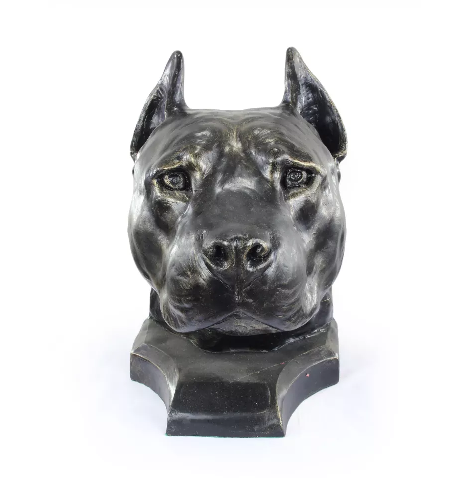 American Staffordshire Terrier, Amstaff - urn for dog ashes, dog bust, large dog head for garden by Art-Dog