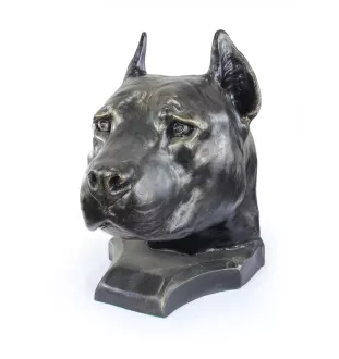 American Staffordshire Terrier, Amstaff - urn for dog ashes, dog bust, large dog head for garden by Art-Dog