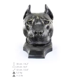 American Staffordshire Terrier, Amstaff - urn for dog ashes, dog bust, large dog head for garden by Art-Dog
