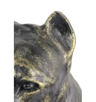 American Staffordshire Terrier, Amstaff - Hundestatue, sitzender Hund für den Schreibtisch, Dekoration für das Wohnzimmer eines Hundeliebhabers von Art-Dog