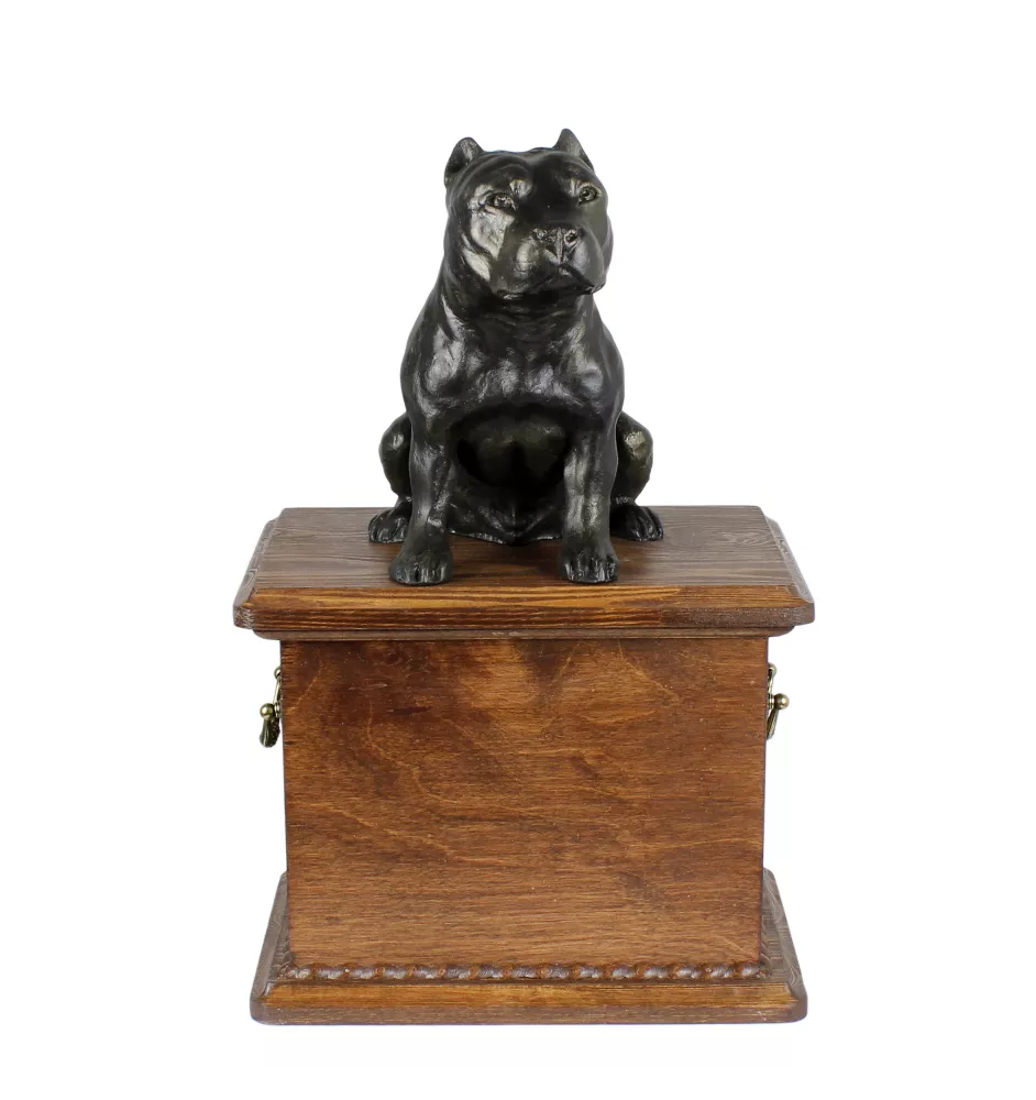 Amerykański Staffordshire terrier urna z siedzącą figurką Art-Dog