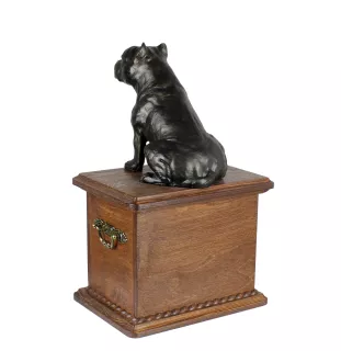 American Staffordshire Terrier, Amstaff - urn for dog ashes, wooden urn with a dog silhouette, classic urn for dog ashes by Art-Dog brand