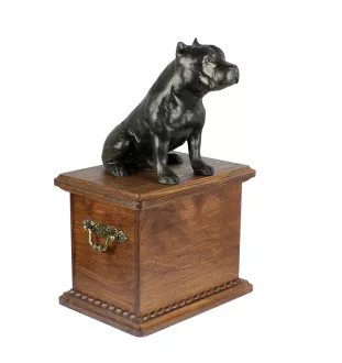 American Staffordshire Terrier, Amstaff, Am staff, Staff urne pour les cendres du chien, urne en bois avec la silhouette d'un chien, urne classique pour les cendres de chien de la marque Art-Dog