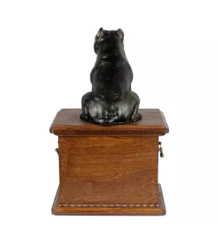 American Staffordshire Terrier, Amstaff - urn for dog ashes, wooden urn with a dog silhouette, classic urn for dog ashes by Art-Dog brand