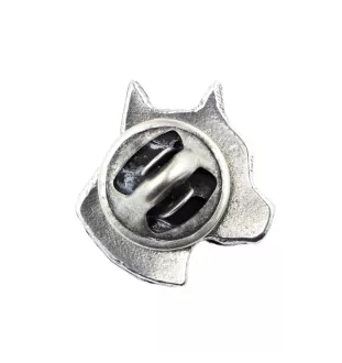 American Staffordshire Terrier, Amstaff, Am staff, Staff I  - Broche chien argentée, épingle élégante, décoration de revers de veste par la marque Art-Dog