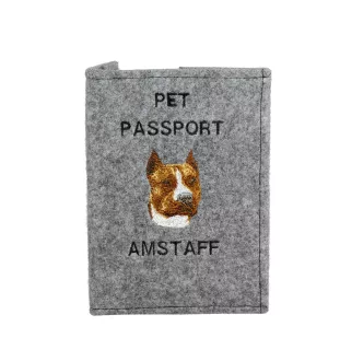 American Staffordshire Terrier, Amstaff - Dog passport case, document case, gift for the traveller from the Art-Dog brand