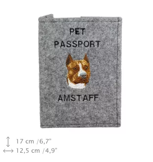 American Staffordshire Terrier, Amstaff, Am staff, Staff - Porte passeport pour chien, porte document, cadeau pour le voyageur de la marque Art-Dog
