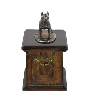 American Staffordshire Terrier, Amstaff I - urn for dog ashes, urn with a statuette, personalized urn for dog ashes by Art-Dog brand