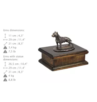American Staffordshire Terrier, Amstaff, Am staff, Staff - urne pour cendres de chien, urne classique avec une statuette, urne élégante avec un chien de la marque Art-Dog