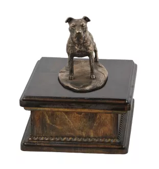 Amerykański Staffordshire terrier drewniana niska urna Art-Dog