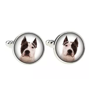 Amerykański Staffordshire terrier spinka do mankietów ze zdjęciem Art-Dog
