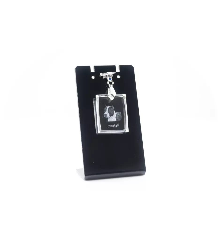 American Staffordshire Terrier, Amstaff - Crystal dog pendant, photo necklace, unique jewellery by Art-Dog