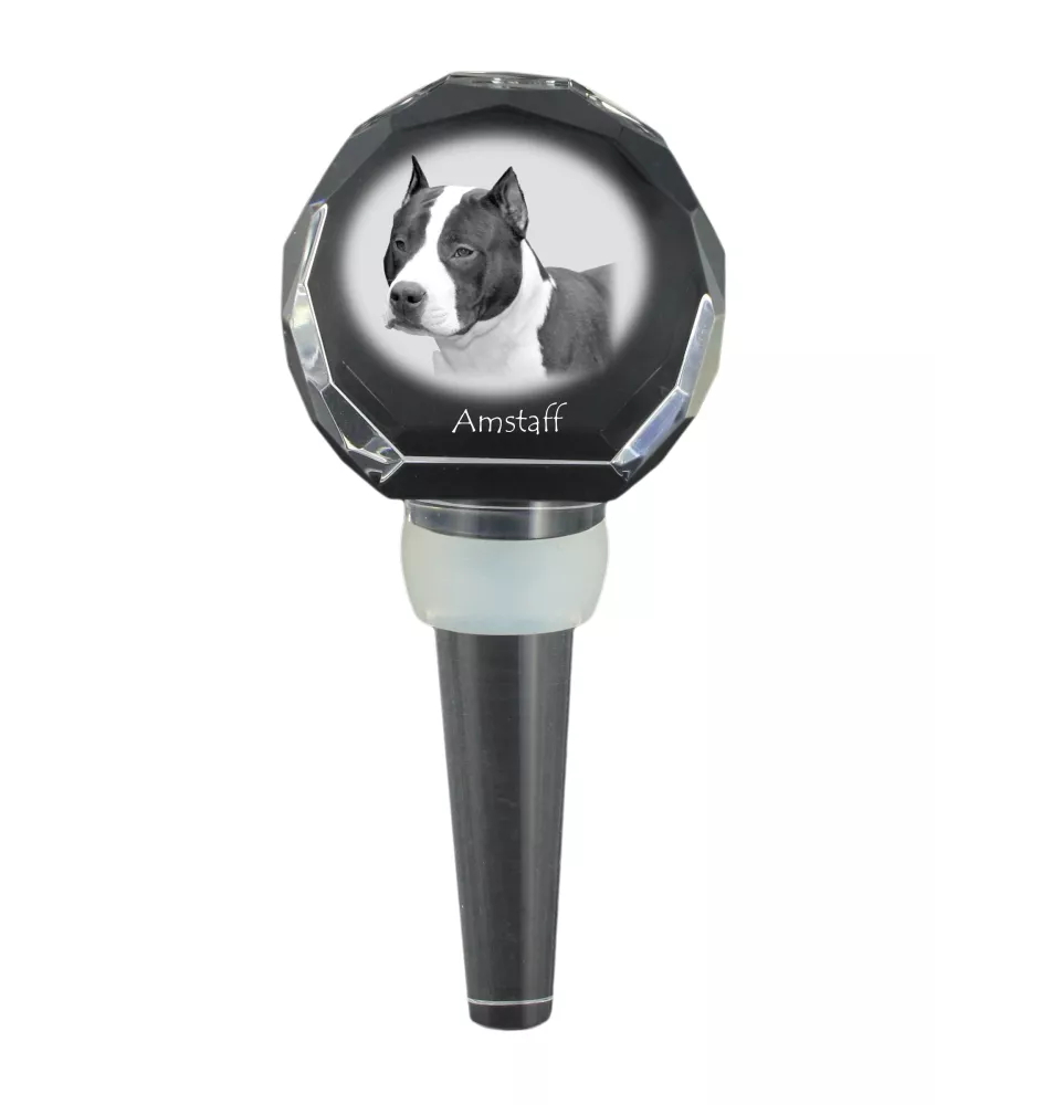 American Staffordshire Terrier, Amstaff, Am staff, Staff - Bouchon de bouteille en cristal, bouchon de vin unique avec photo, cadeau personnalisé pour sommelier par la marque Art-Dog
