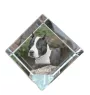 American Staffordshire Terrier, Amstaff - Kristallwürfel mit Bild, Pferdebild im Kristall, sechseckiger Papierclip der Marke Art-Dog