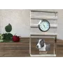 American Staffordshire Terrier, Amstaff, Am staff, Staff - une horloge en verre avec une photo, une photo de chien dans un cristal, une horloge de bureau personnalisée de la marque Art-Dog