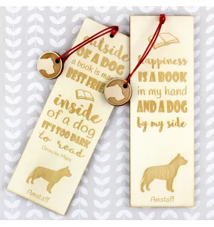 American Staffordshire Terrier, Amstaff - dog bookmark, personalized bookmark, gift for bookworm from Art-Dog brand