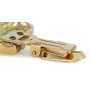American Staffordshire Terrier, Amstaff I - brooch with a clip, gold-plated holder for a race number, elegant dog show pin from Art-Dog brand