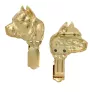 American Staffordshire Terrier, Amstaff I - Brosche mit Clip, vergoldeter Startnummernhalter, Geschenk für Hundeausstellung der Marke Art-Dog