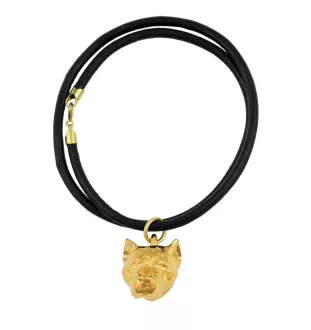 American Staffordshire Terrier, Amstaff, Am staff, Staff - porte-clés et collier avec chien dans une boîte, produit plaqué or de haute qualité, marque Art-Dog