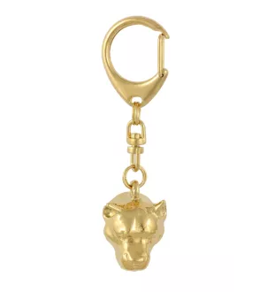 American Staffordshire Terrier, Amstaff, Am staff, Staff - porte-clés et collier avec chien dans une boîte, produit plaqué or de haute qualité, marque Art-Dog