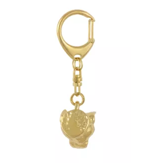American Staffordshire Terrier, Amstaff - keychain and necklace with a dog in a box, high-quality gold-plated product, Art-Dog brand