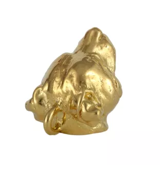 American Staffordshire Terrier, Amstaff - keychain and necklace with a dog in a box, high-quality gold-plated product, Art-Dog brand