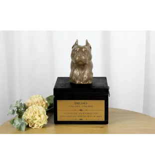 Amerykański Staffordshire terrier urny na pudełku czarne Art-Dog