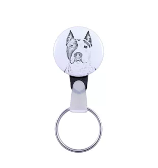 American Staffordshire Terrier, Amstaff, Am staff, Staff - porte-clés avec l'image d'un chien, pendentif avec la propre graphique de la marque Art-Dog