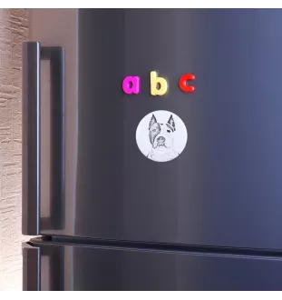 American Staffordshire Terrier, Amstaff Magnet mit einem Hundepfotenabdruck, außergewöhnlich leicht, starker Magnet, handgefertigtes Produkt der Marke Art-Dog