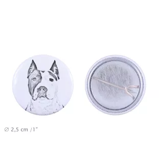 Amerykański Staffordshire terrier przypinka z psem mała Art-Dog