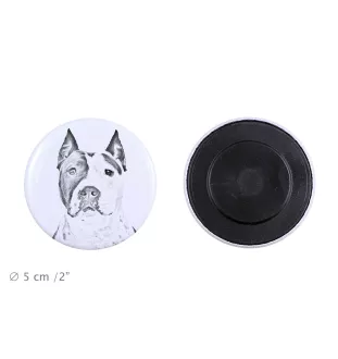 American Staffordshire Terrier, Amstaff, Am staff, Staff - aimant avec un œil de chien, exceptionnellement léger, aimant puissant, produit fabriqué à la main par la marque Art-Dog