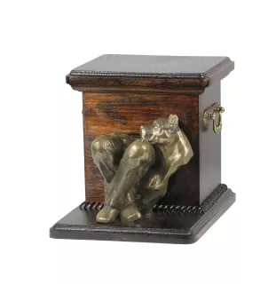 Amerykański Staffordshire terrier urna wykonana z drewna z psem Art-Dog