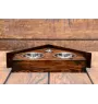 American Staffordshire Terrier, Amstaff, Am staff, Staff II - support en bois avec des bols pour chien, bols pour chien décoratifs, cadeau pour l'adoption d'un chien de la marque Art-Dog