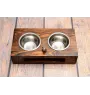 American Staffordshire Terrier, Amstaff, Am staff, Staff - support en bois avec des bols pour chien, bols pour chien en acier, cadeau pour l'adoption d'un chien de la marque Art-Dog