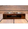 American Staffordshire Terrier, Amstaff - wooden stand with bowls for a dog, steel dog bowls, a gift for adopting a dog from the Art-Dog brand