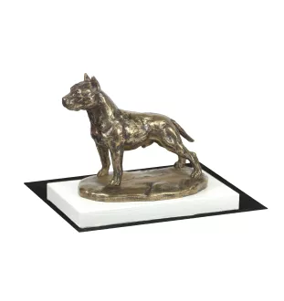 Amerykański Staffordshire terrier statuetka na białym drewnie Art-Dog