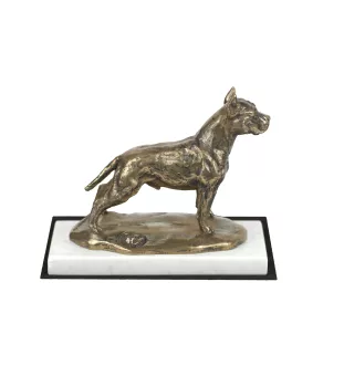 Amerykański Staffordshire terrier statuetka na jasnym kamieniu Art-Dog