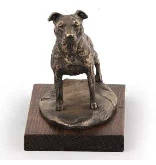 American Staffordshire Terrier, Amstaff, Am staff, Staff II - une statuette de chien, une figurine en marbre blanc, un trophée pour l'exposition de chiens de la marque Art-Dog