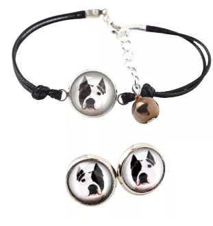 American Staffordshire Terrier, Amstaff - Schmuckset mit Ihrem Foto, Schmuckstück für Frauen, handgefertigtes Produkt, handgefertigtes Produkt mit Leidenschaft für die Marke Art-Dog.