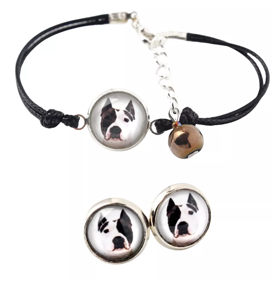 American Staffordshire Terrier, Amstaff - Schmuckset mit Ihrem Foto, Schmuckstück für Frauen, handgefertigtes Produkt, handgefertigtes Produkt mit Leidenschaft für die Marke Art-Dog.